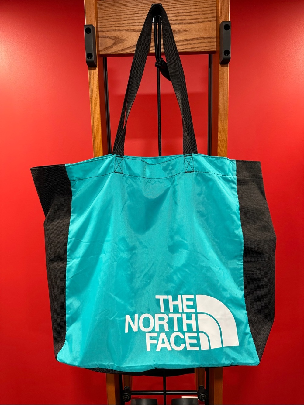 The North Face Large Loop Tote 18L Turquoise Black Nylon NWT